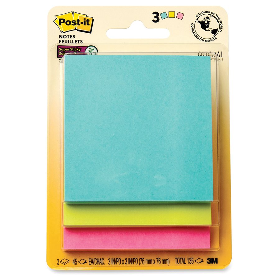 Post-It Super Sticky Notes - Miami Collection