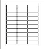 Étiquettes Avery #5260, 1 feuille de 30 étiquettes blanches 1" x 2-5/8" (Pour identifier les livres et les cahiers)