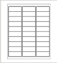 Avery Label 5260, 1 page of 30 Blank labels 1" x 2-5/8" (To identify books and notebooks)