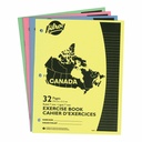 Cahiers Canada, Ligné 7 mm. 32 pages (pqt de 4) (bleu, jaune, rose, vert)