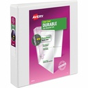 Binder Avery Durable View, D Rings with inside and outside pockets, 1-1/2", White