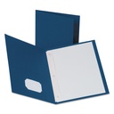 Cardboard Duo-tang with Fasteners and Pockets, Dark Blue