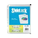 Enveloppe de plastique SlideLock 3 trous, 9-1/2" X 11-1/2", Fermeture à glissière, avec pochette, Clair