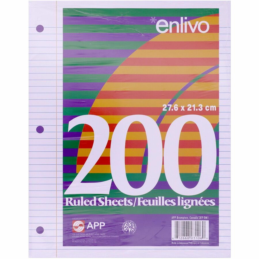 [570218] Feuilles mobiles lignées (paquet de 200 fls)