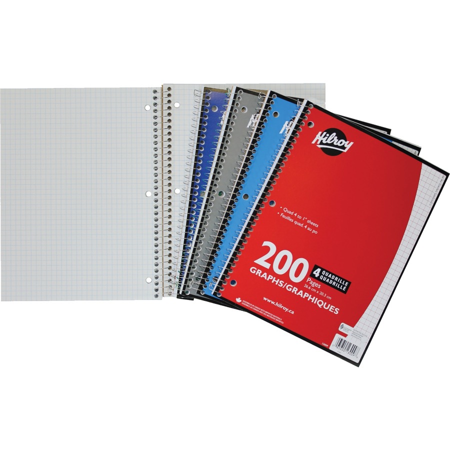 Cahier à reliure spirale, Quadrillé, 1 sujet, 200 pages