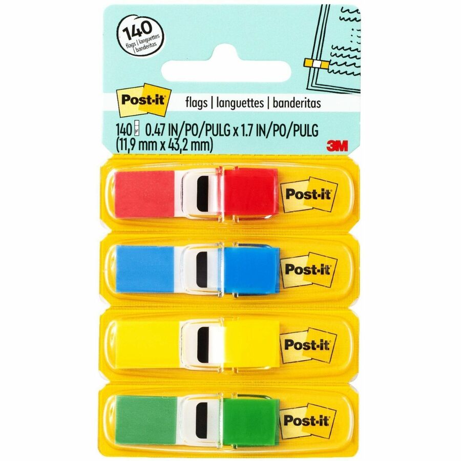 [623637] Languettes Post-It, 4 couleurs (Pqt de 140)