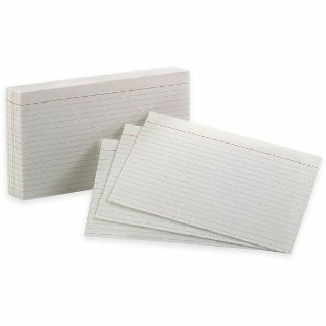 [646489] Ruled index card, 5 X 8 inches, White (Pkg 100)