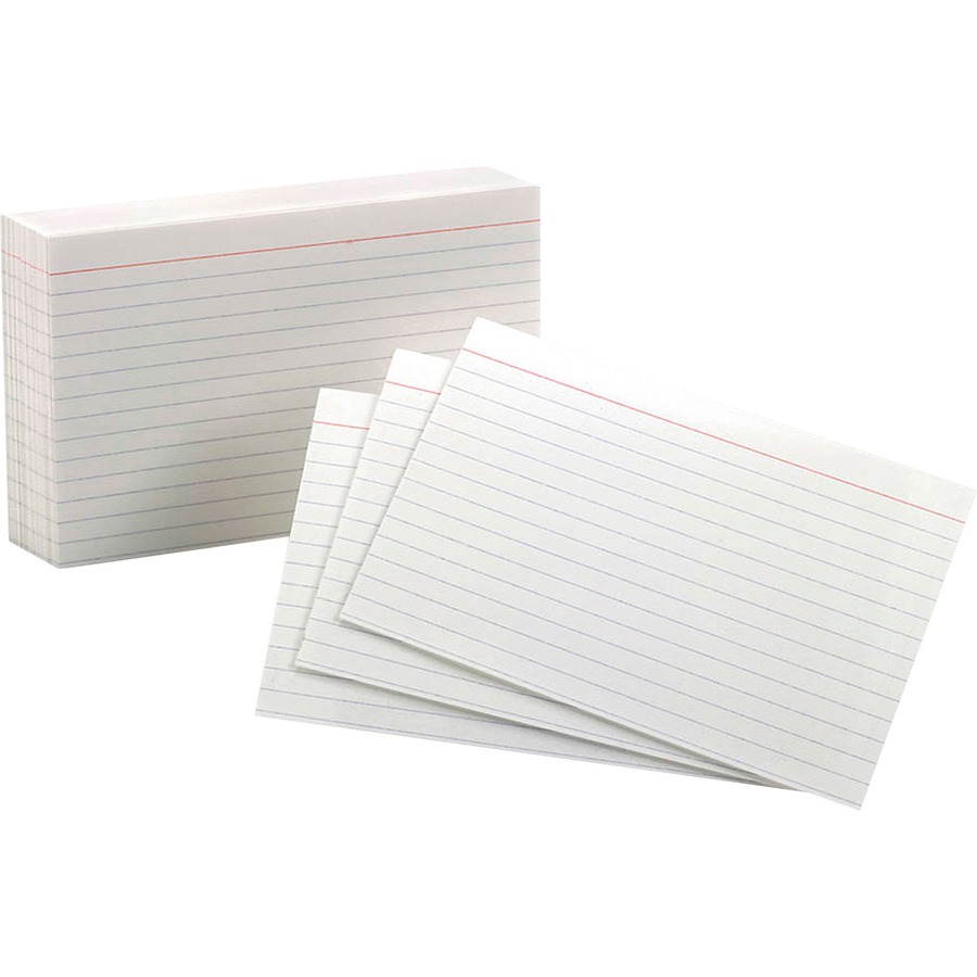 [646497] Fiches lignées, 10.16 cm X 15.24 cm (4" X 6"), blanches (Pqt 100)