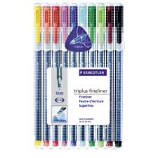 Marqueurs «Staedtler Triplus Fineliner», Pointe fine (Bte de 10)