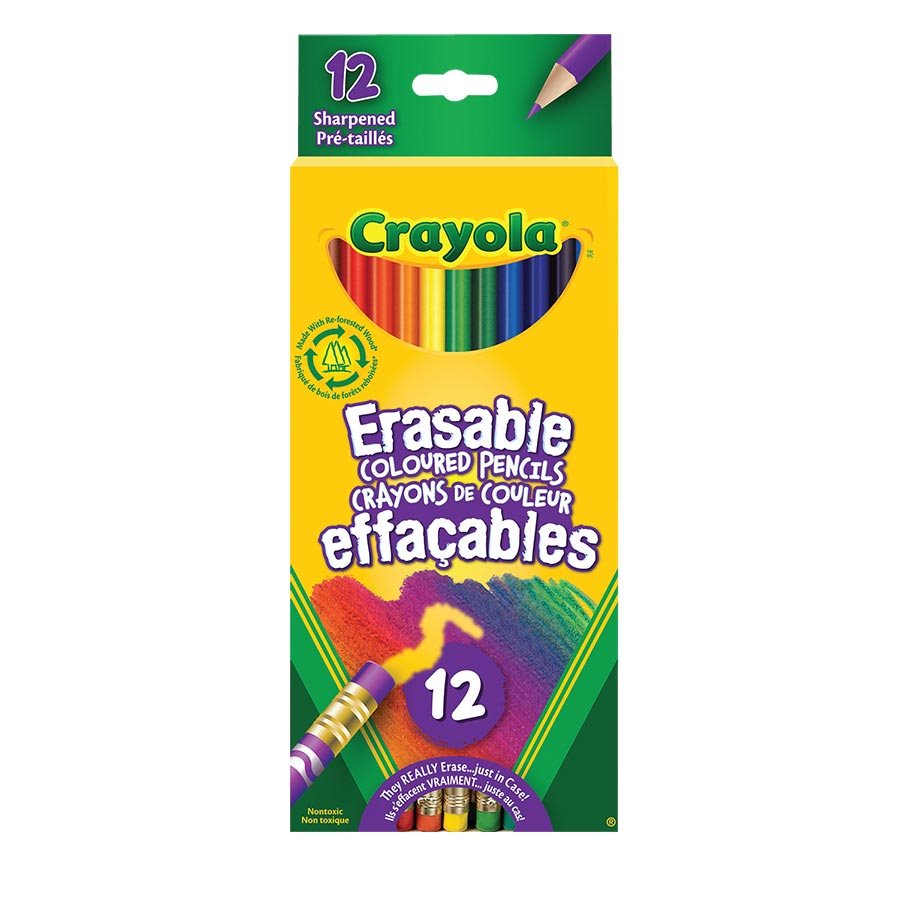 Crayons de couleur effaçables «Crayola» (Boîte de 12)