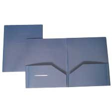 Hard Plastic Pocket Folder, Dark Blue