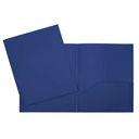 Hard Plastic Pocket Folder, Dark Blue