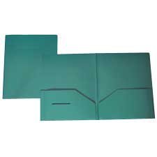 Hard Plastic Pocket Folder, Green