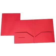 Hard Plastic Pocket Folder, Red