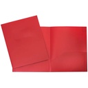 Hard Plastic Pocket Folder, Red