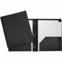 Duo-tang Plastique rigide avec attaches et pochettes, Noir