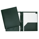 Hard Plastic Duo-tang with Fasteners and Pockets, Dark Green