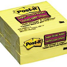 Blocs de notes autocollantes Post-It, 4" x 4", ligné (3 pad de 90 fls)