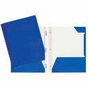 Laminated Cardboard Duo-tang with Fasteners and Pockets, Royal Blue