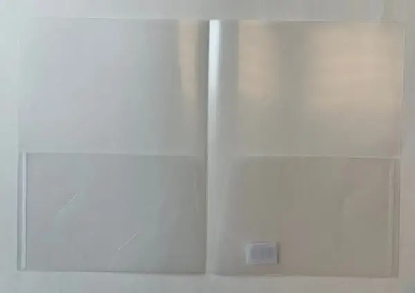 Plastic Pocket Folder, Clear
