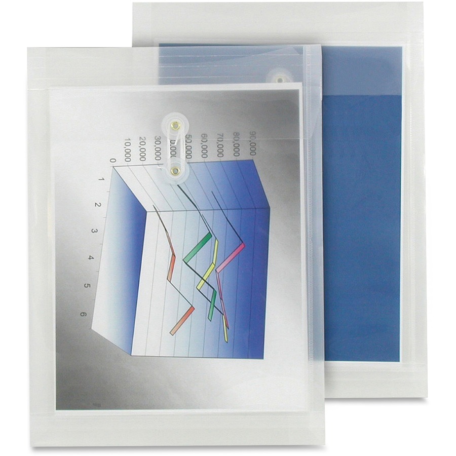 Enveloppe de plastique transparent, Attache ficelle, Clair, 9-1/2" X 13"