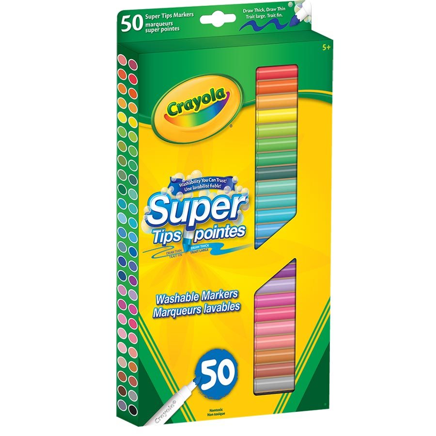 Crayola Super Tips Colouring Markers, (Box of 50)