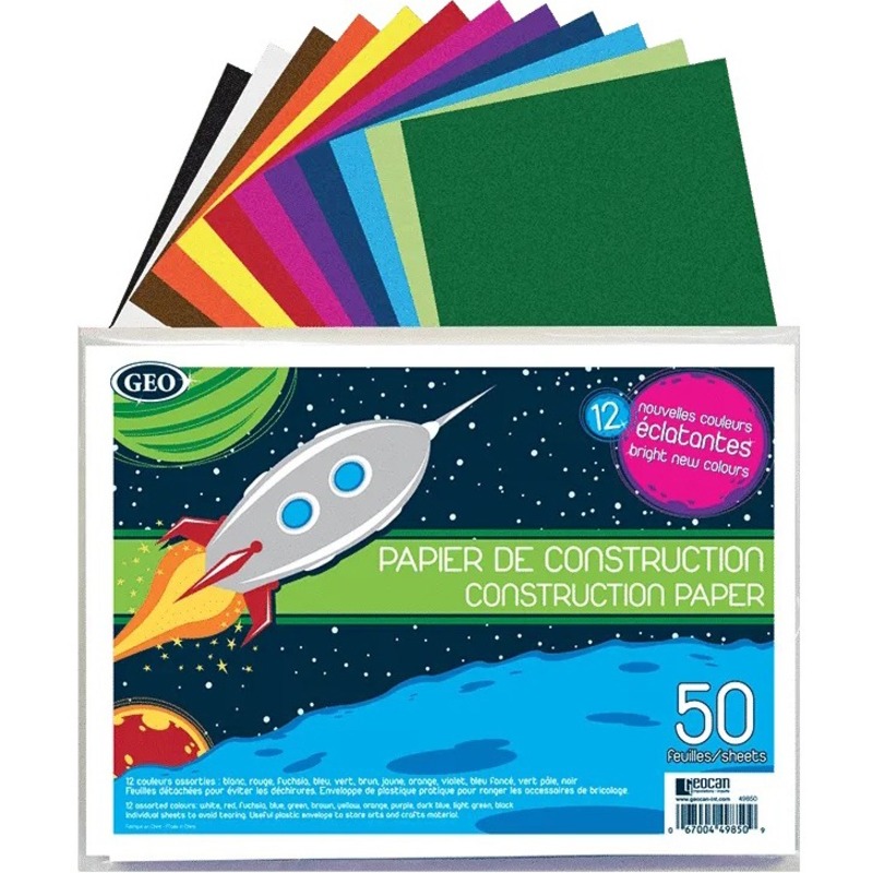 [747212] Geocan Construction Paper in a Poly Envelope (50 sheets)