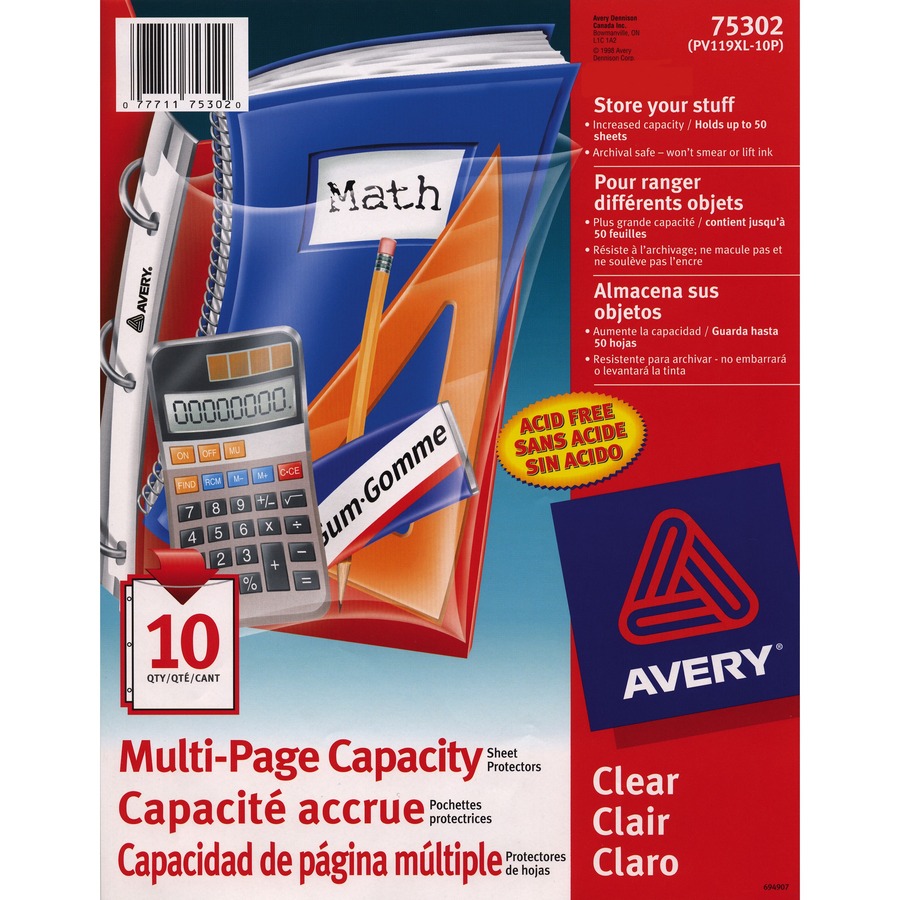 [836115] Avery Sheet Protector Multi-Capacity #75302 (Pkg of 10)