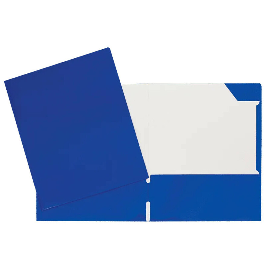 Pocket Folder, Laminated Cardboard, Royal Blue