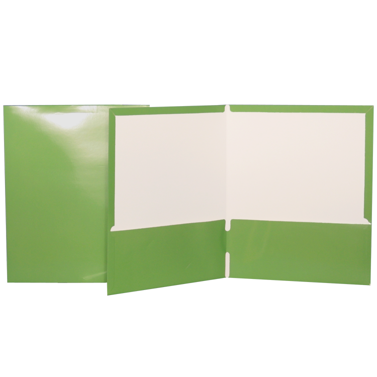 Pocket Folder, Laminated Cardboard, Green