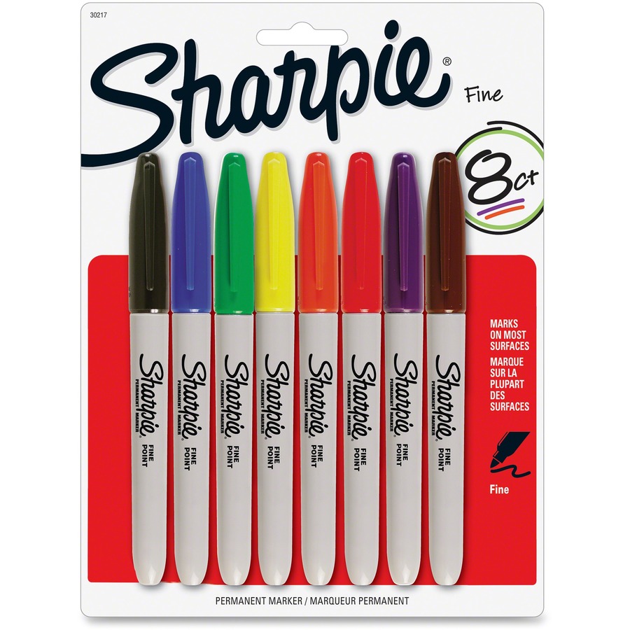 [778159] Sharpie Permanent Markers, Fine Point (Box of 8)