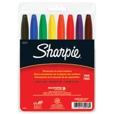 Sharpie Permanent Markers, Fine Point (Box of 8)