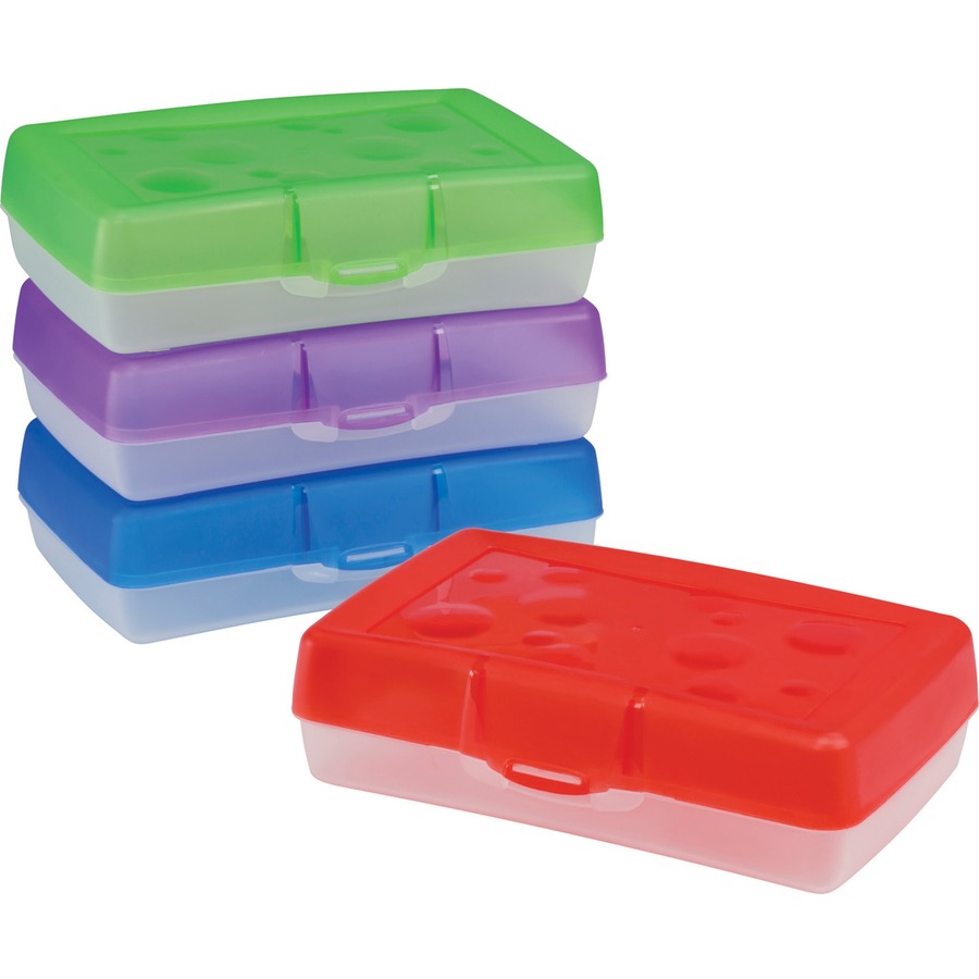 [781724] Hard plastic pencil box, reg., 8,4 x 5,6 x 2,5", Ass. col.