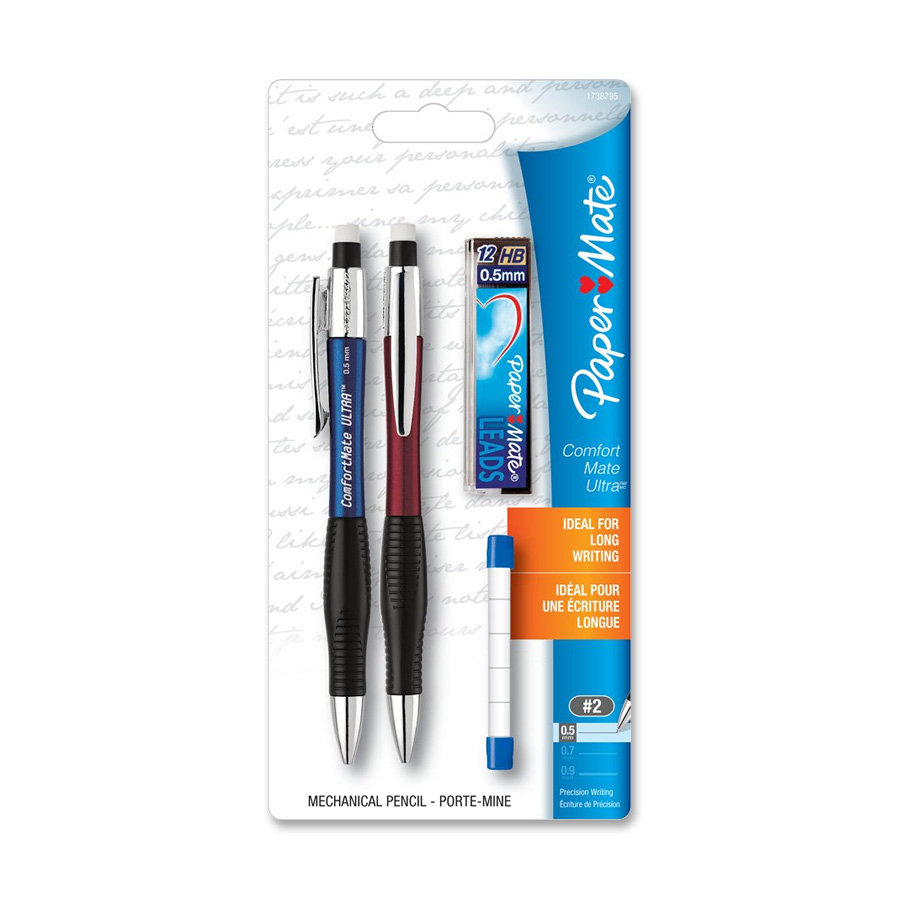 [782821] Portemines ComfortMate Ultra® 0.5 mm, Paquet de 2. Inclut 12 mines HB et 5 gommes de rechange