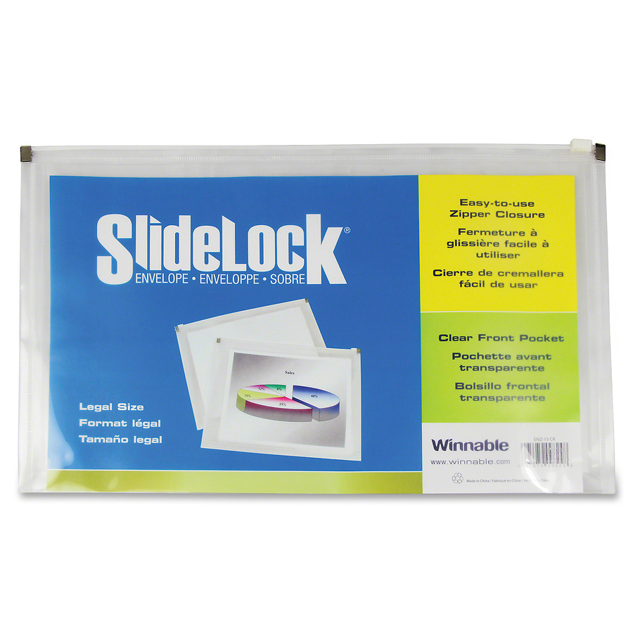 SlideLock Envelope, Zippered closure, 10" X 15"