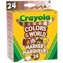 Marqueurs Crayola Colors of the World, trait large (boîte de 24)