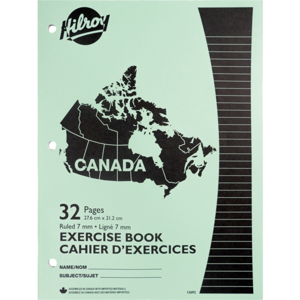 Cahier Canada, Ligné 7 mm, 32 pages, Vert