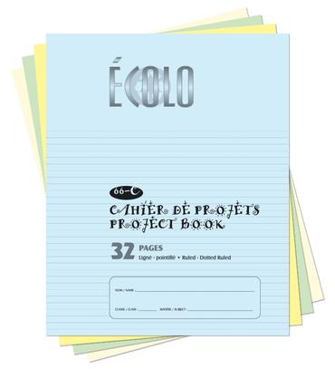 [EC66C] Ecolo Project Book #66C, 1/3 blank, 2/3 interlined-dotted, 32 pages