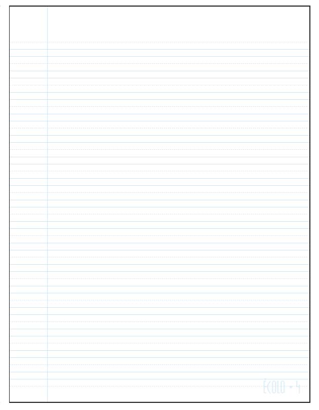 Sheets Écolo No 4, interlined and dotted (pkg 50)