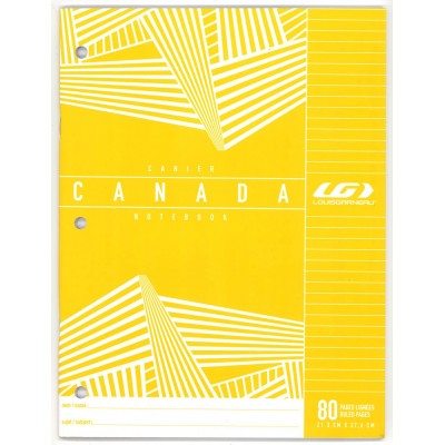 [G132] Cahier Louis Garneau, Ligné, 80 pages, Jaune