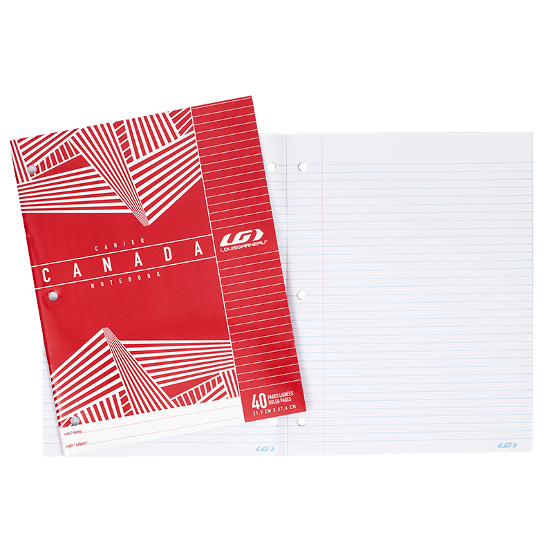 Louis Garneau Notebook, Lined, 40 pages, Red