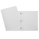 Duo-tang Plastique rigide avec attaches et pochettes, Blanc