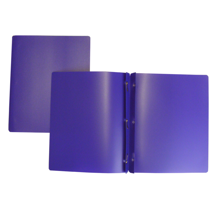 Hard Plastic Duo-tang with Fasteners, Purple