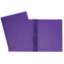 Hard Plastic Duo-tang with Fasteners, Purple