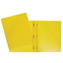 Duo-tang Plastique rigide avec attaches, Jaune