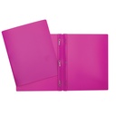 Hard Plastic Duo-tang with Fasteners, Pink