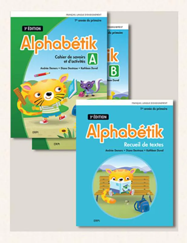 Alphabétik, 1ère année, Combo comprenant les cahiers de savoirs et d'activités A et B, 3e édition, Les outils d'Alphabétik, recueil de textes et ens. numérique - Élève 12 mois (ISBN : 9782766155347)