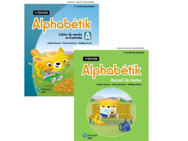 Alphabétik, 2e année, Combo cahiers de savoirs A-B 3e édition + les outils, le recueil de textes et ens. numérique - Élève 12 mois (ISBN : 9782766155361)