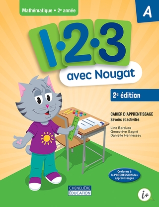 [LV250996] 1, 2, 3 avec Nougat, 2e édition, 2e année, cahiers d'apprentissage A & B, versions imprimée et numérique + aide-mémoire + activitiés interactives 1 an (9998201810119)