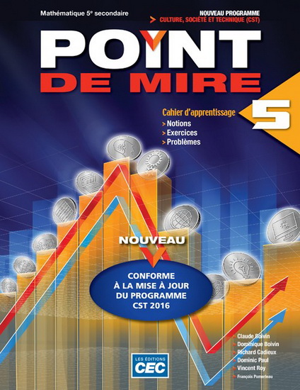 [9782761777803] Point de mire 5e secondaire CST - Cahier d'apprentissage, version papier +Accès étudiants, Web 1 an (incluant les exercices interactifs) (9782761777803)